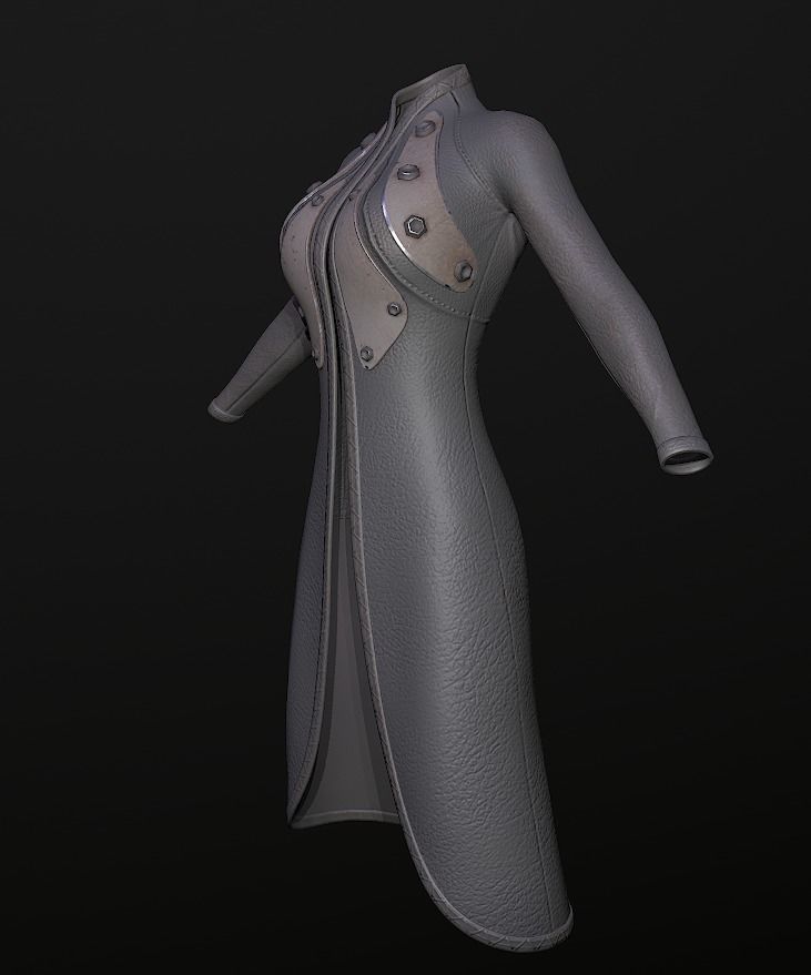 Raincoat steampunk low poly 5 texture options Low-poly 3D model_24