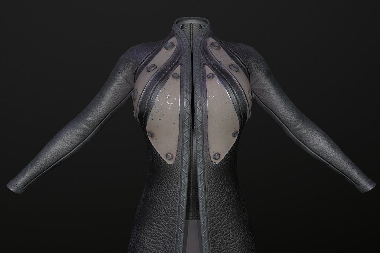 Raincoat steampunk low poly 5 texture options Low-poly 3D model_19