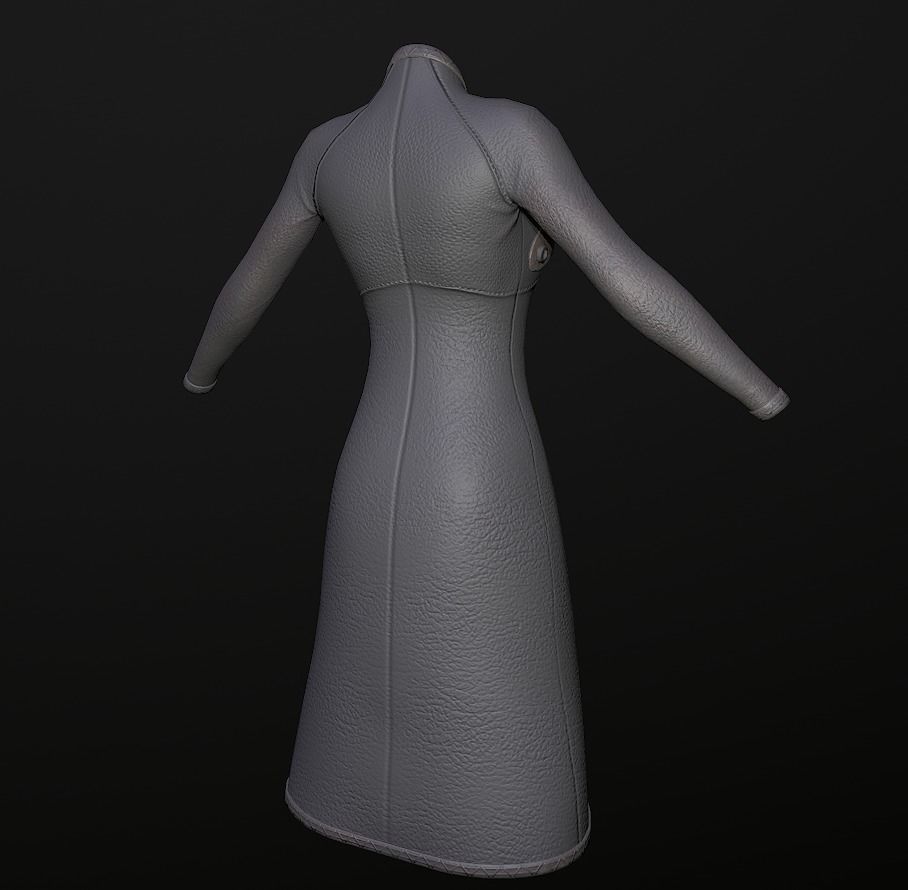 Raincoat steampunk low poly 5 texture options Low-poly 3D model_22