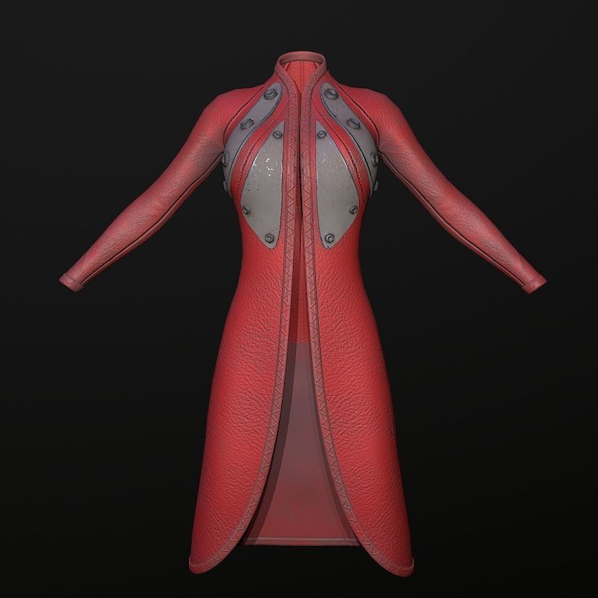 Raincoat steampunk low poly 5 texture options Low-poly 3D model_34
