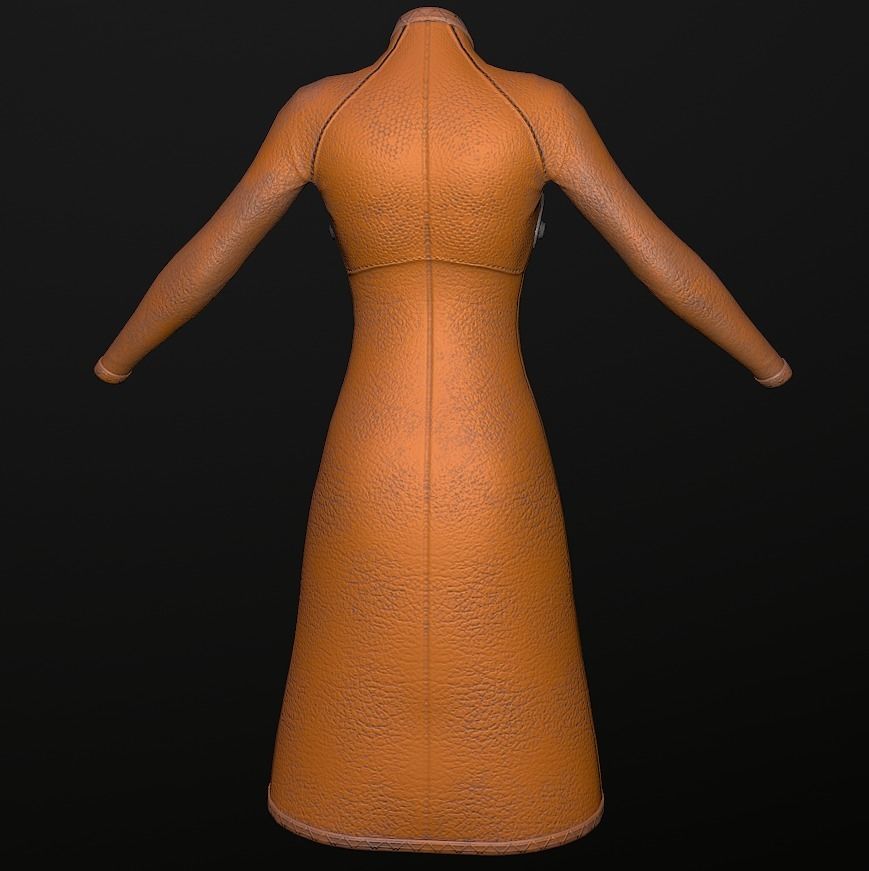 Raincoat steampunk low poly 5 texture options Low-poly 3D model_31