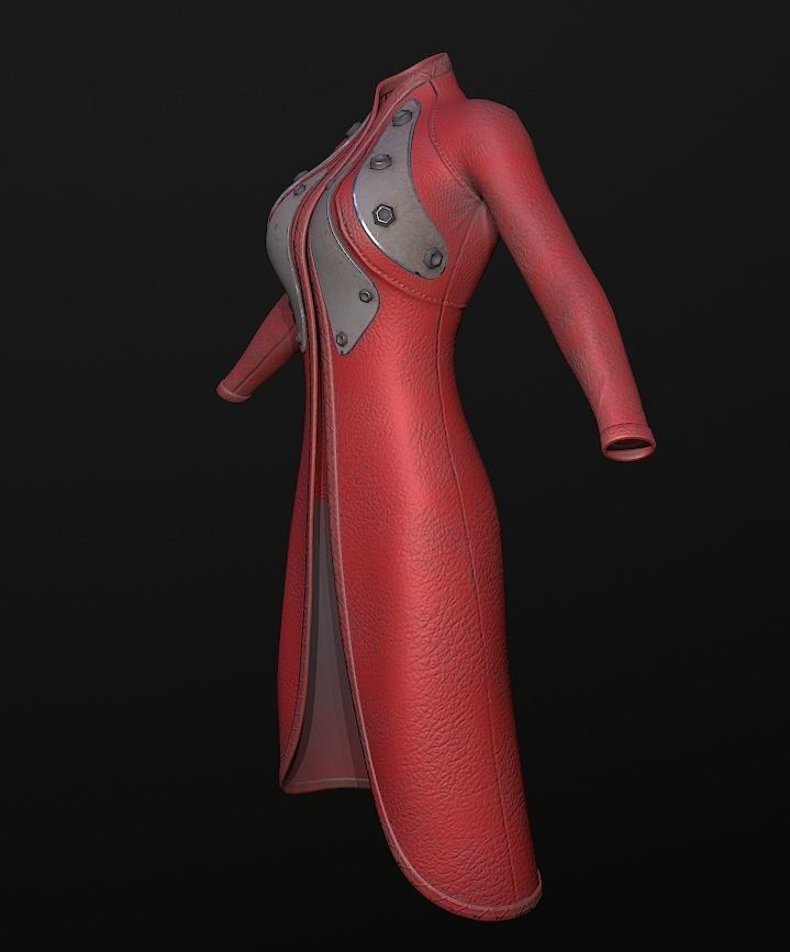 Raincoat steampunk low poly 5 texture options Low-poly 3D model_38