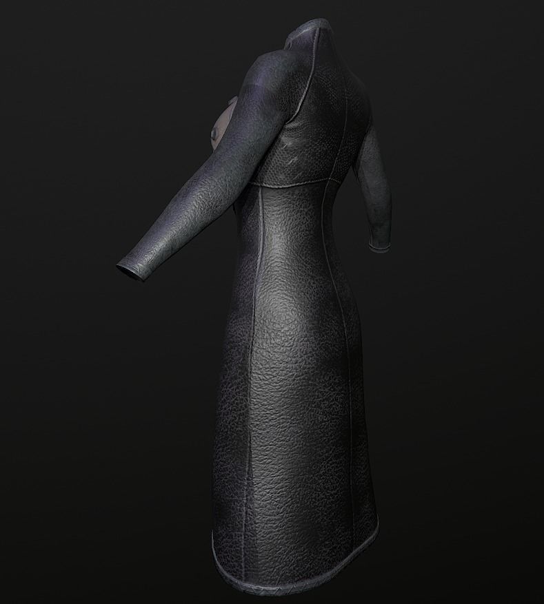 Raincoat steampunk low poly 5 texture options Low-poly 3D model_17