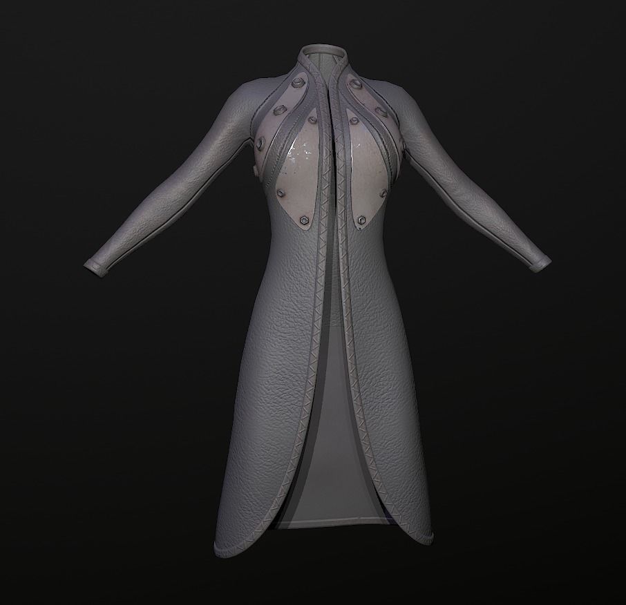 Raincoat steampunk low poly 5 texture options Low-poly 3D model_25