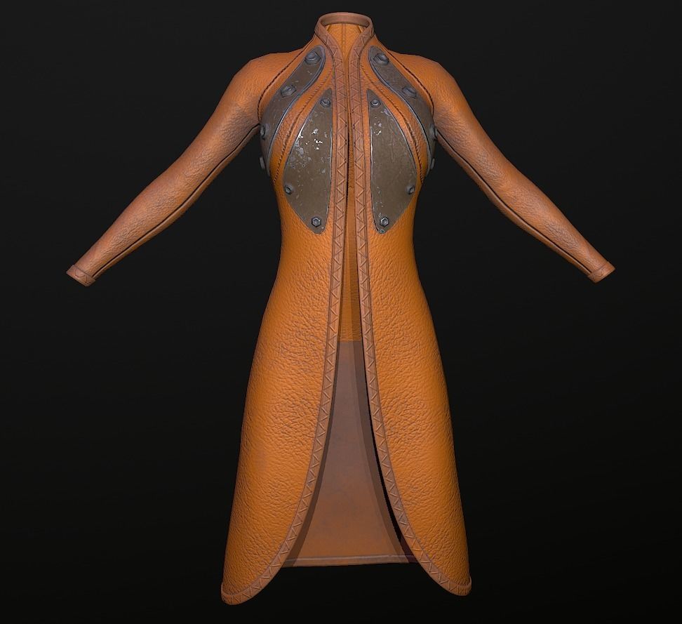 Raincoat steampunk low poly 5 texture options Low-poly 3D model_33