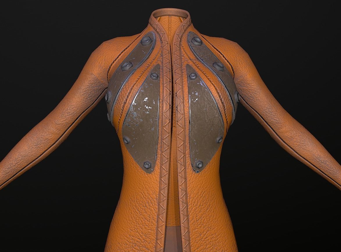 Raincoat steampunk low poly 5 texture options Low-poly 3D model_6