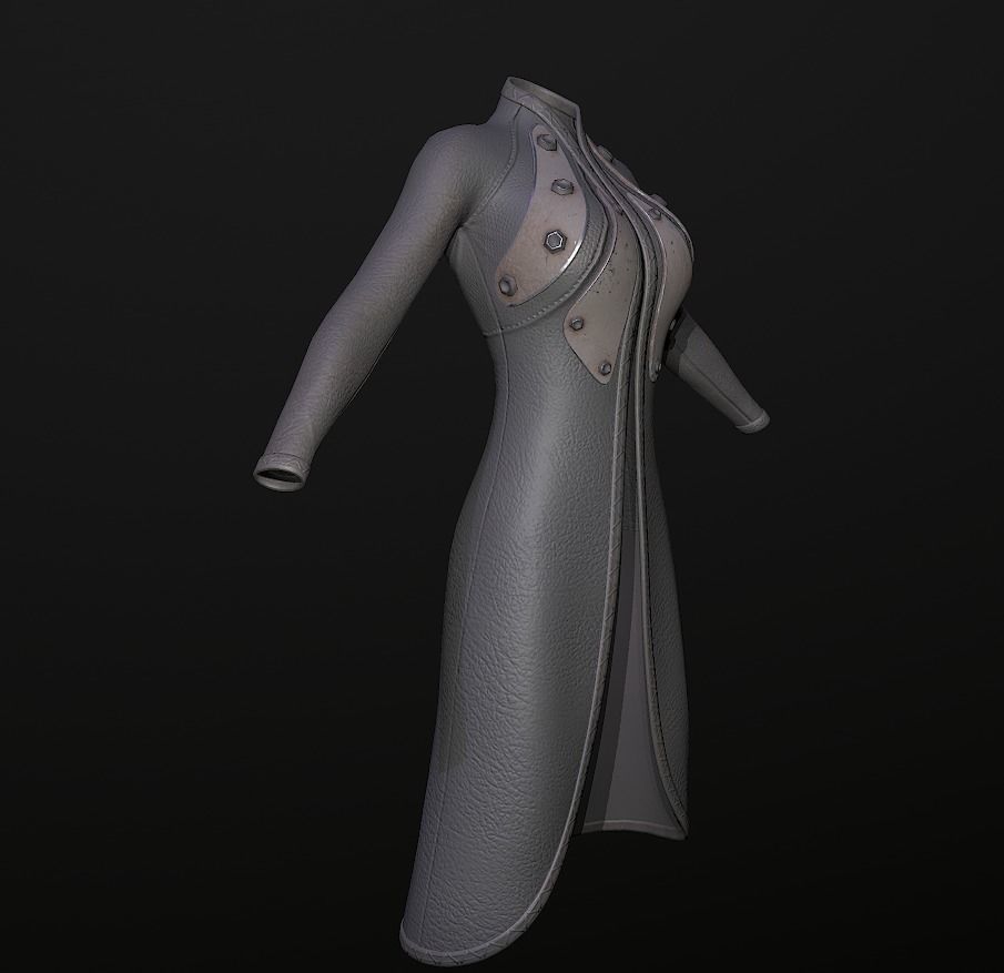 Raincoat steampunk low poly 5 texture options Low-poly 3D model_21