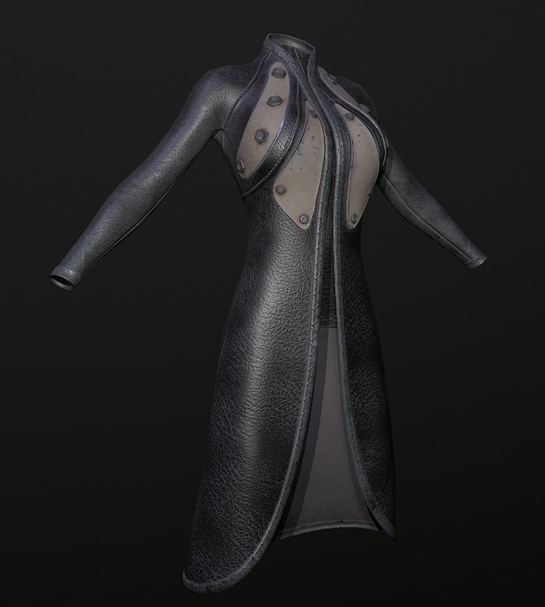 Raincoat steampunk low poly 5 texture options Low-poly 3D model_15