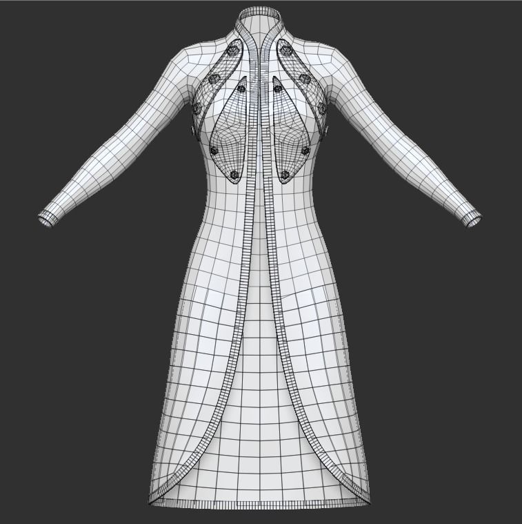 Raincoat steampunk low poly 5 texture options Low-poly 3D model_41