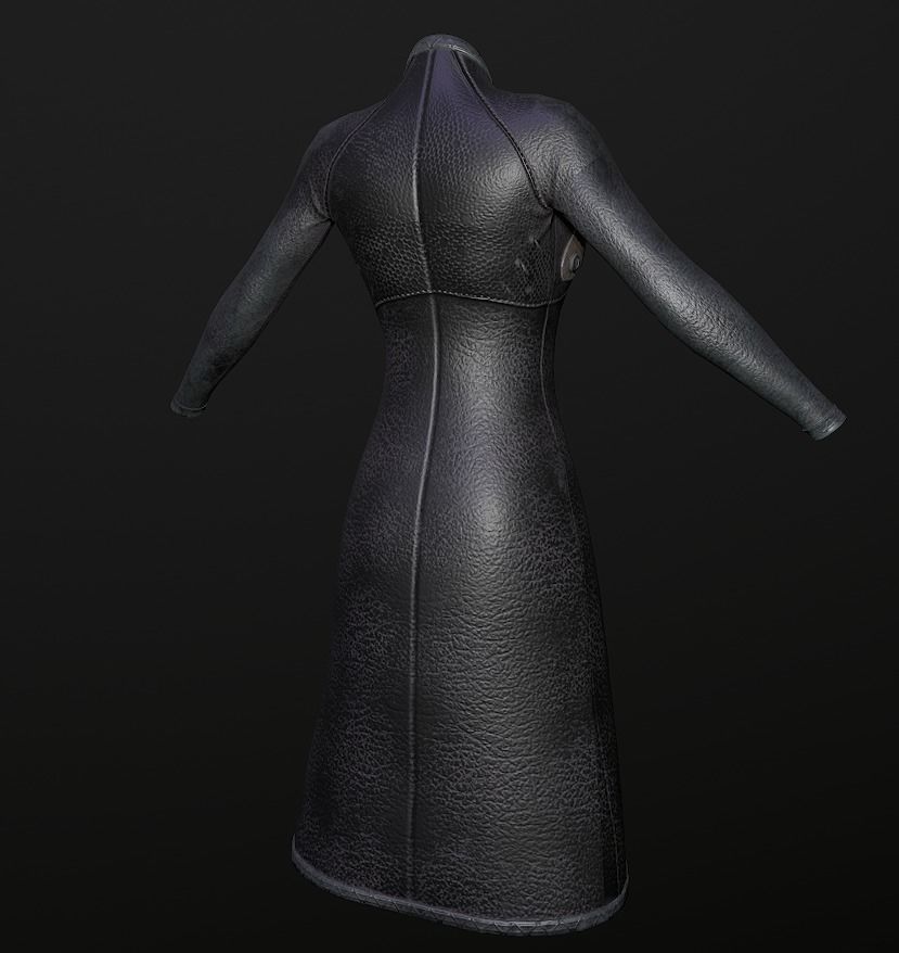 Raincoat steampunk low poly 5 texture options Low-poly 3D model_16