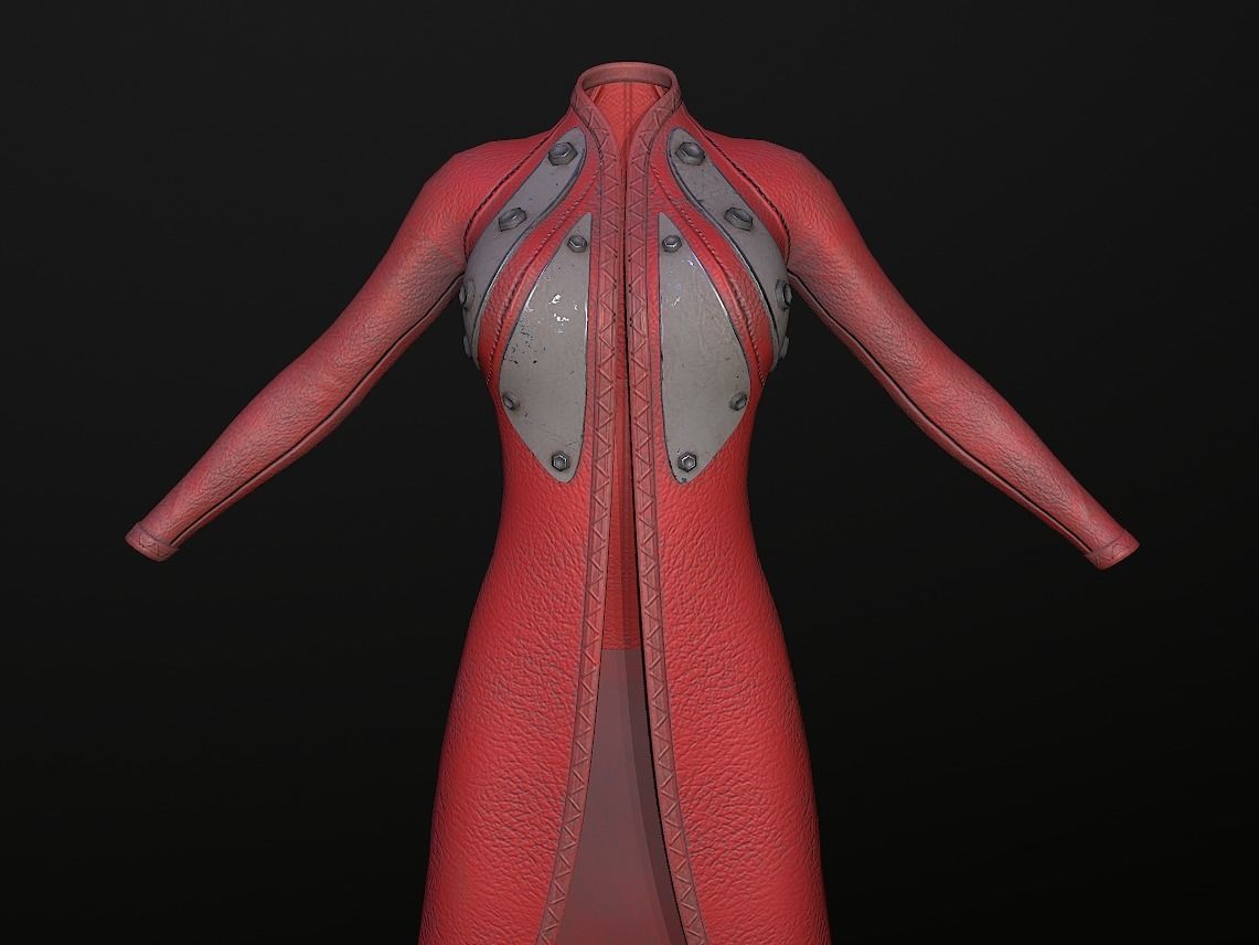 Raincoat steampunk low poly 5 texture options Low-poly 3D model_39