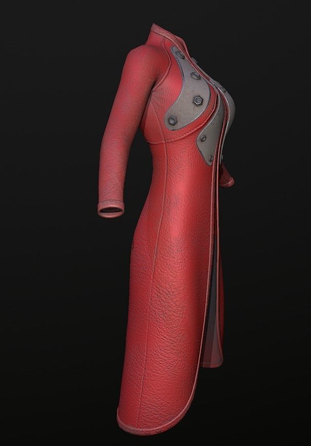 Raincoat steampunk low poly 5 texture options Low-poly 3D model_36