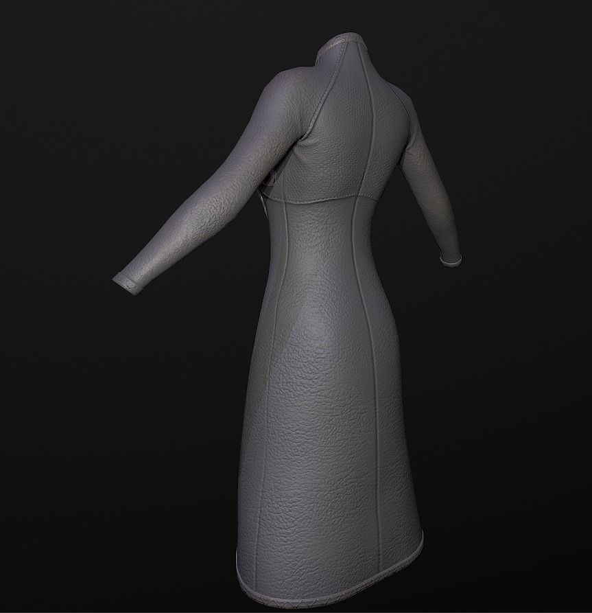 Raincoat steampunk low poly 5 texture options Low-poly 3D model_23