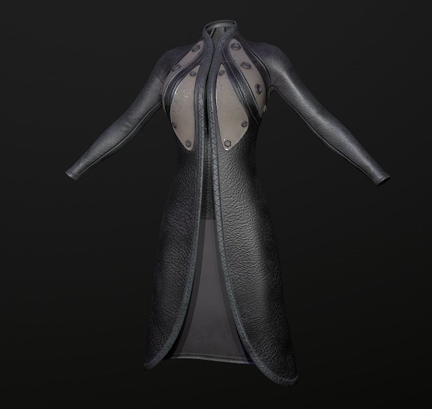 Raincoat steampunk low poly 5 texture options Low-poly 3D model_18