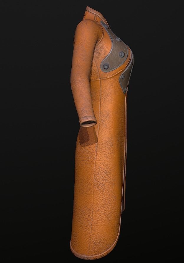 Raincoat steampunk low poly 5 texture options Low-poly 3D model_30