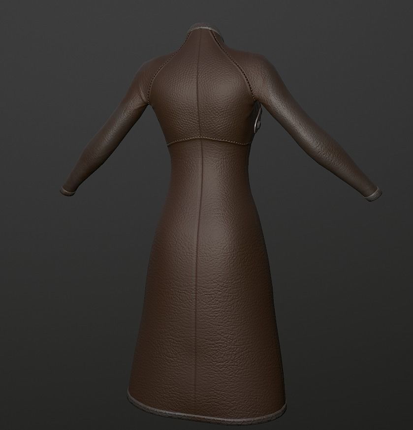 Raincoat steampunk low poly 5 texture options Low-poly 3D model_11