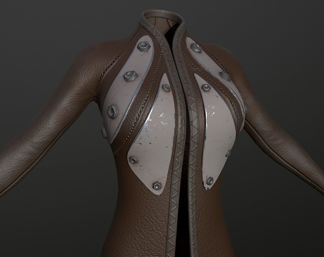 Raincoat steampunk low poly 5 texture options Low-poly 3D model_13