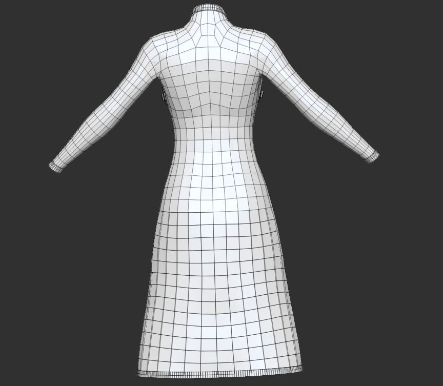 Raincoat steampunk low poly 5 texture options Low-poly 3D model_42