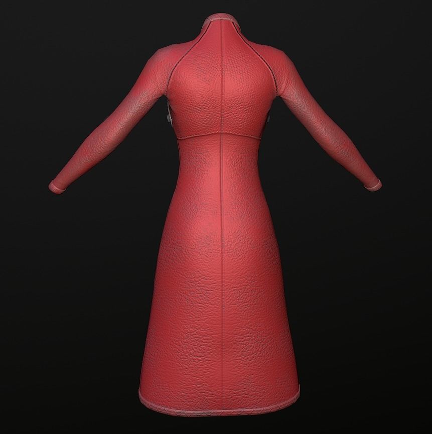 Raincoat steampunk low poly 5 texture options Low-poly 3D model_37