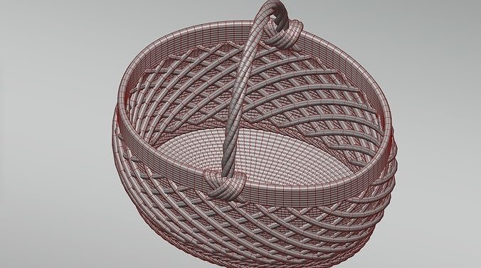 Wicker basket 3D model