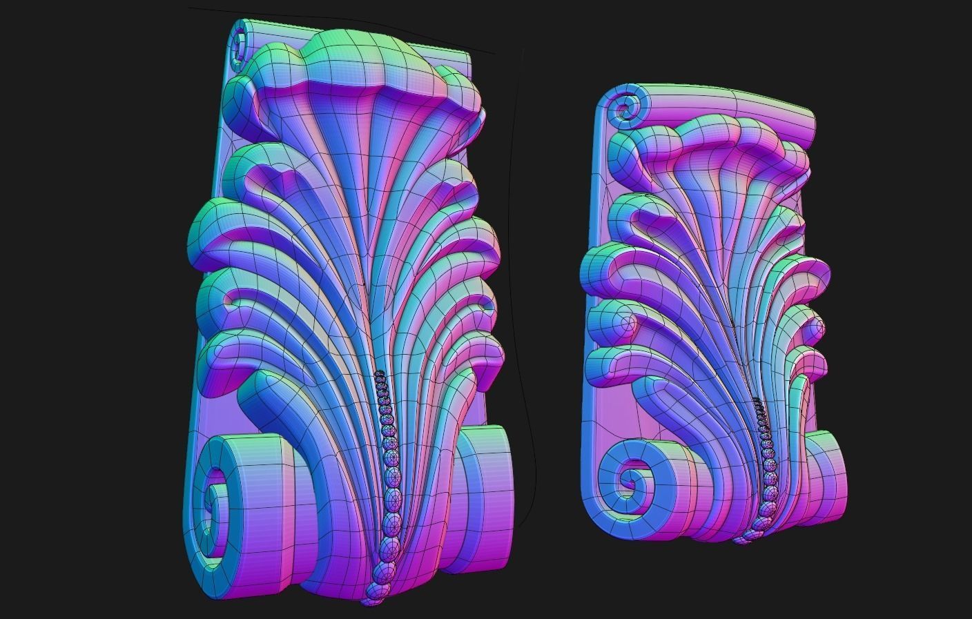 Corbel 1-2 Low-poly 3D model_6