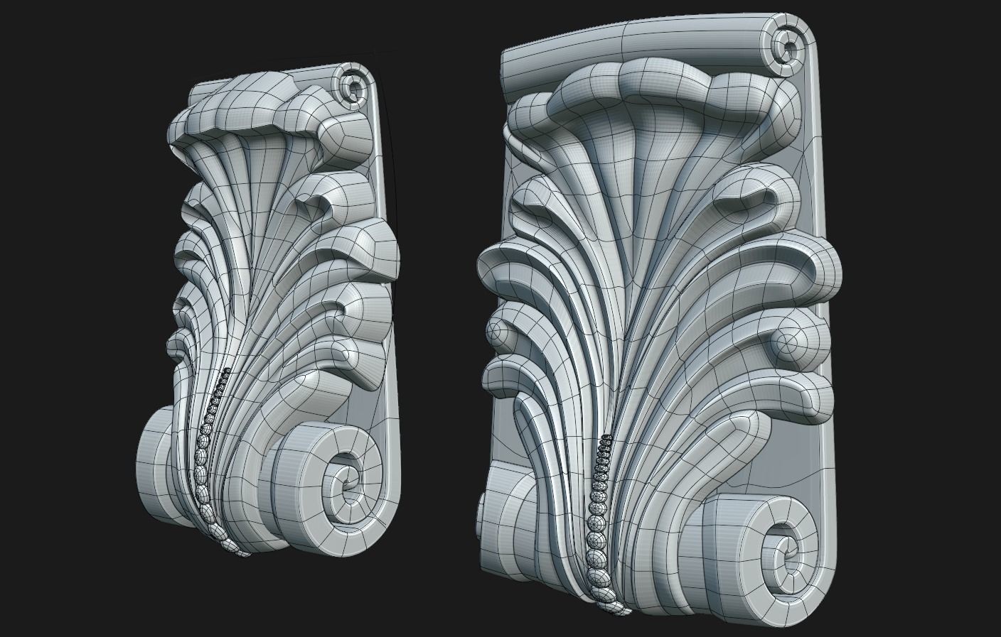 Corbel 1-2 Low-poly 3D model_4