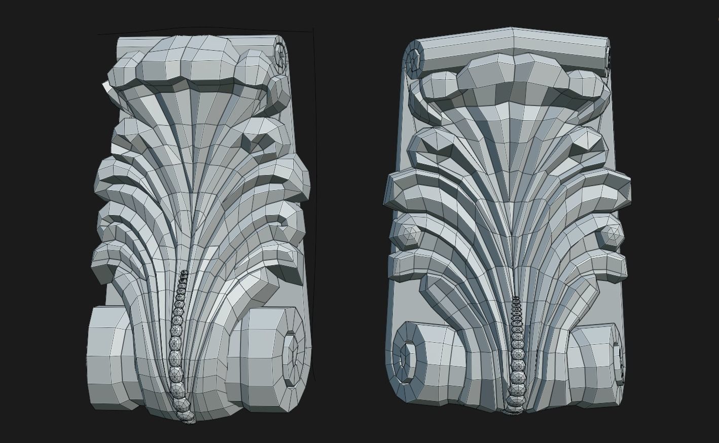 Corbel 1-2 Low-poly 3D model_3