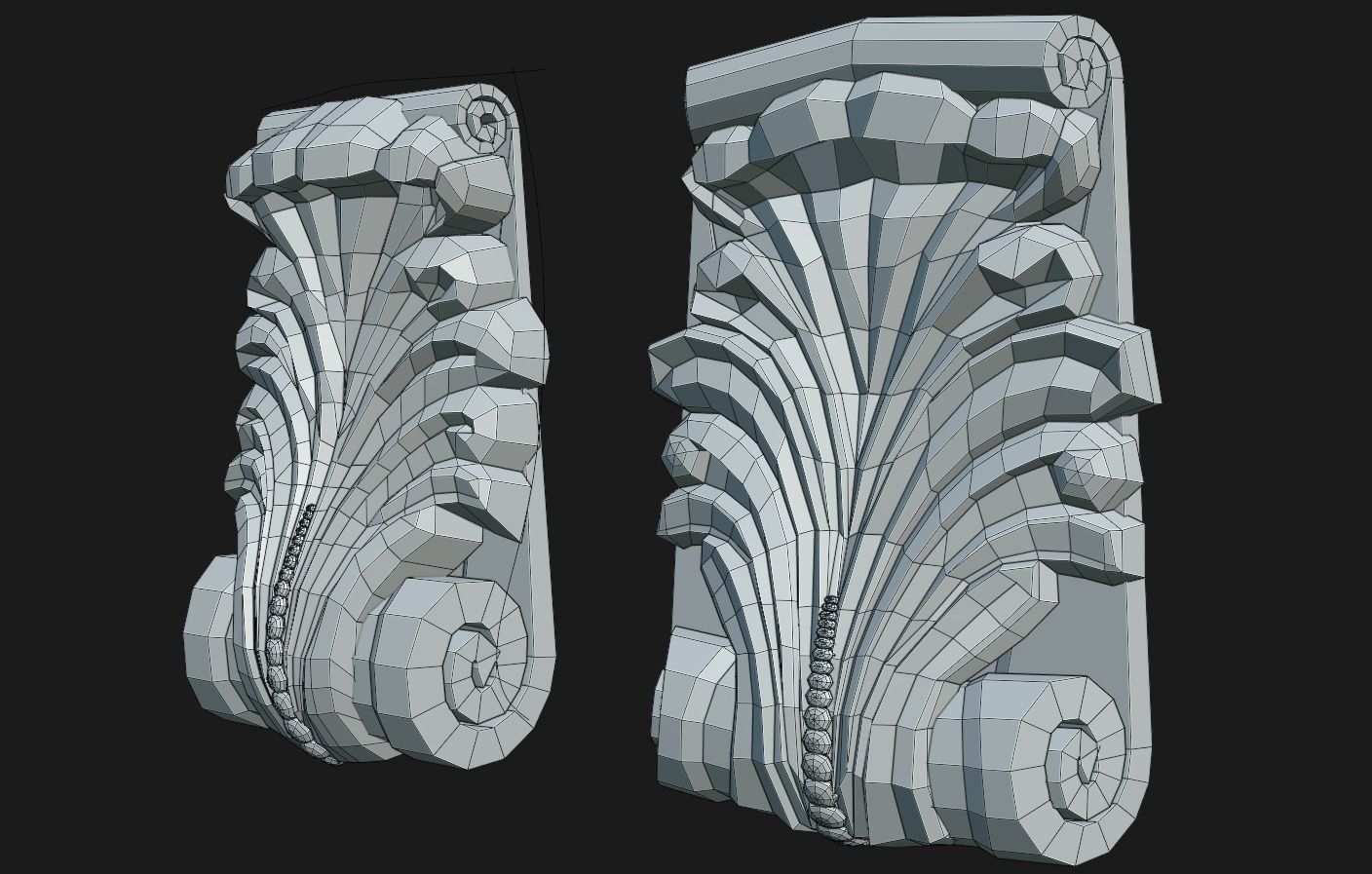 Corbel 1-2 Low-poly 3D model_5