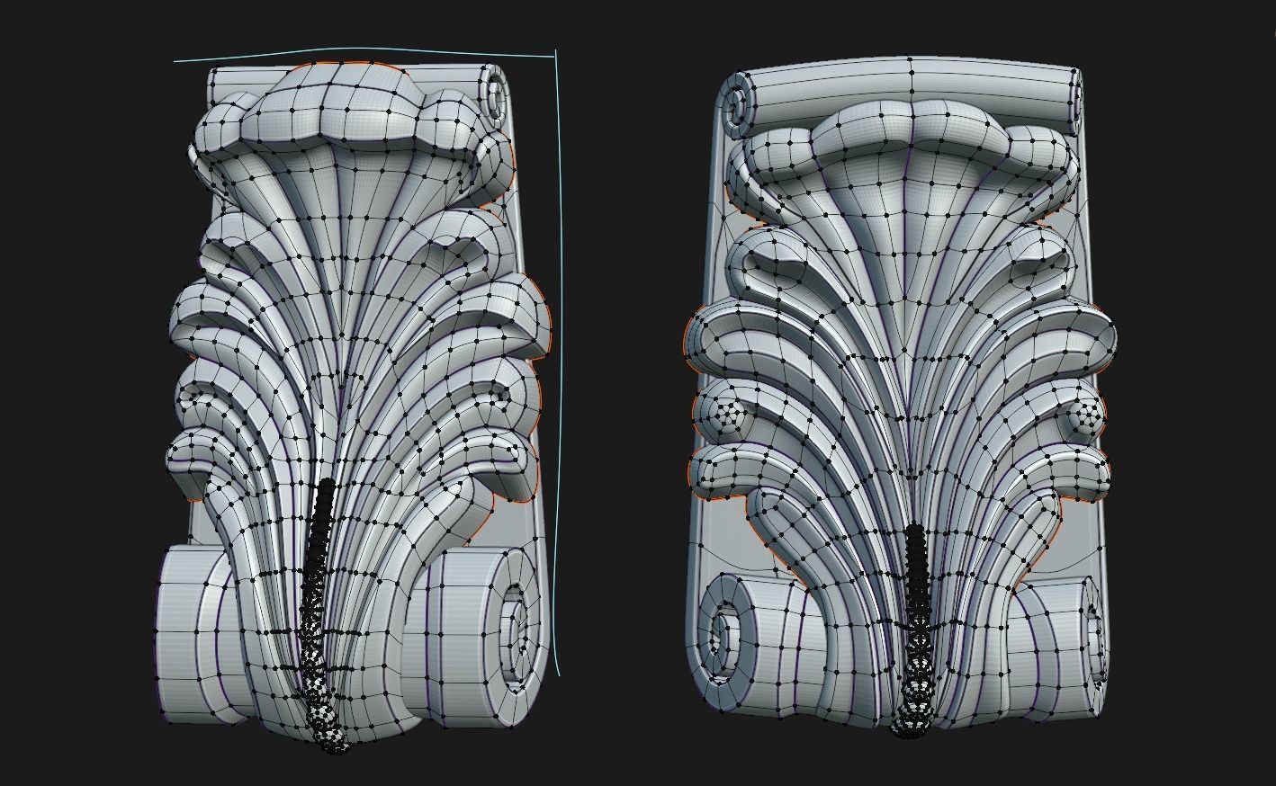 Corbel 1-2 Low-poly 3D model_2