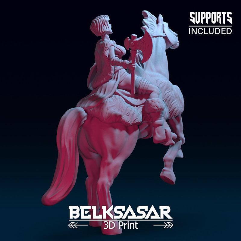 Viking Rider Normal and Nude 3D print model_24