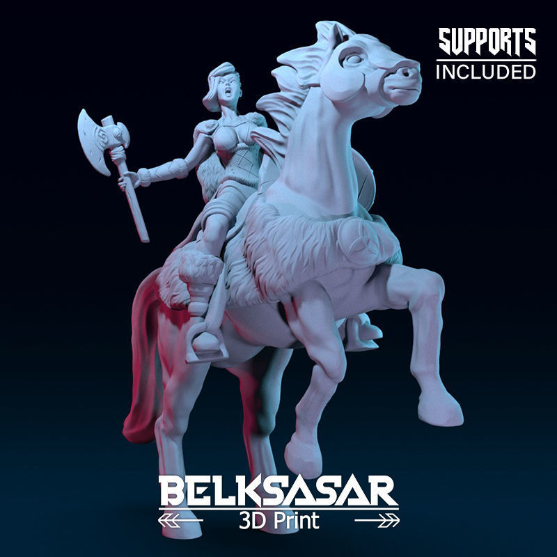 Viking Rider Normal and Nude 3D print model_31