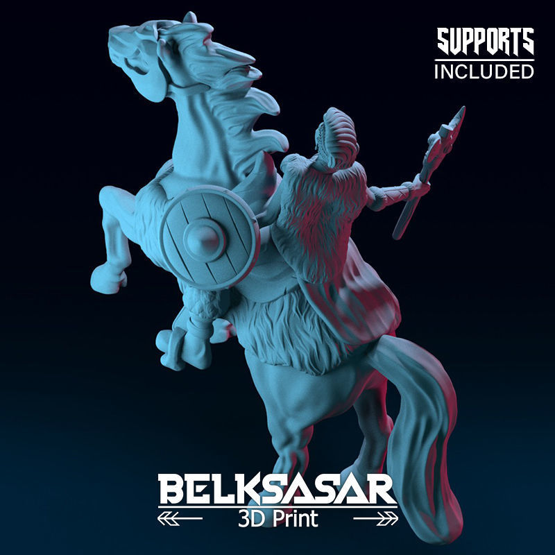 Viking Rider Normal and Nude 3D print model_37