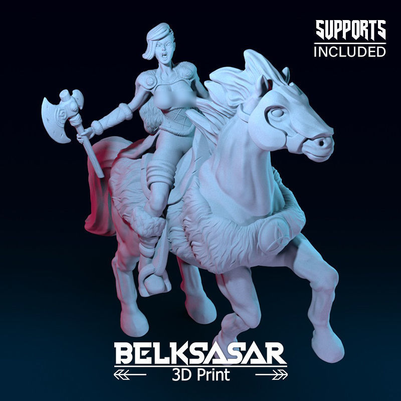 Viking Rider Normal and Nude 3D print model_13
