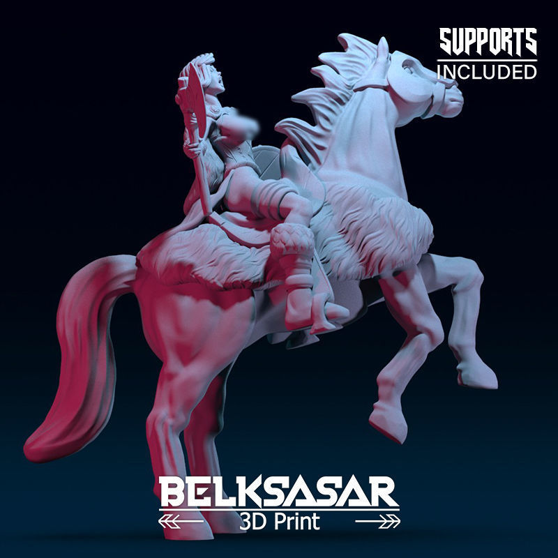 Viking Rider Normal and Nude 3D print model_7