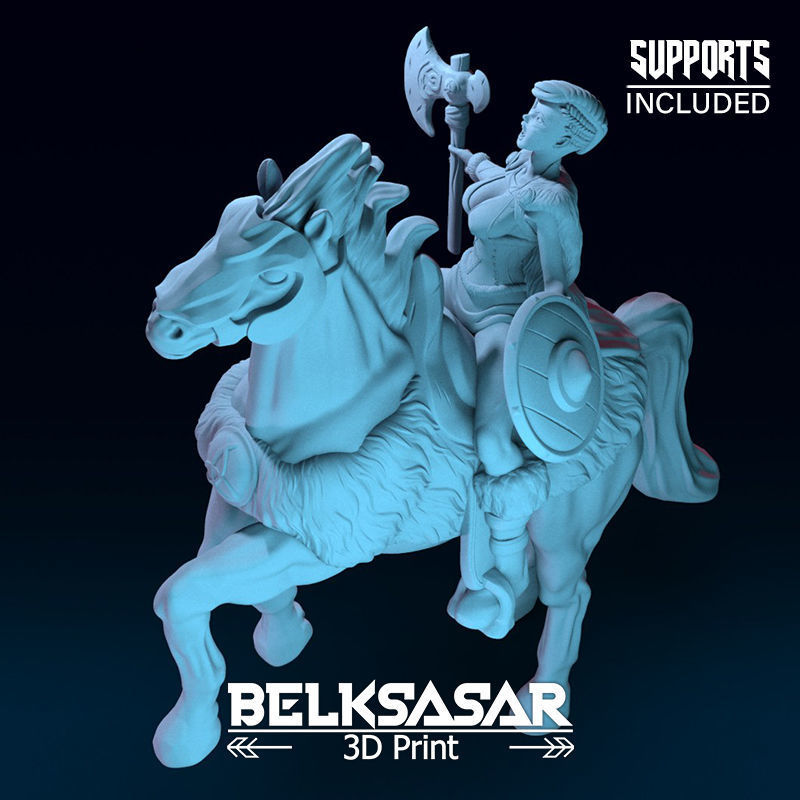 Viking Rider Normal and Nude 3D print model_34