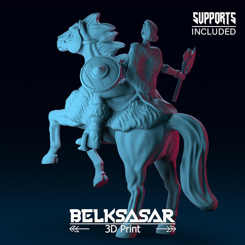 Viking Rider Normal and Nude 3D print model_6