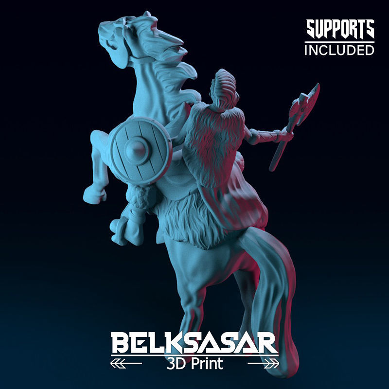 Viking Rider Normal and Nude 3D print model_14