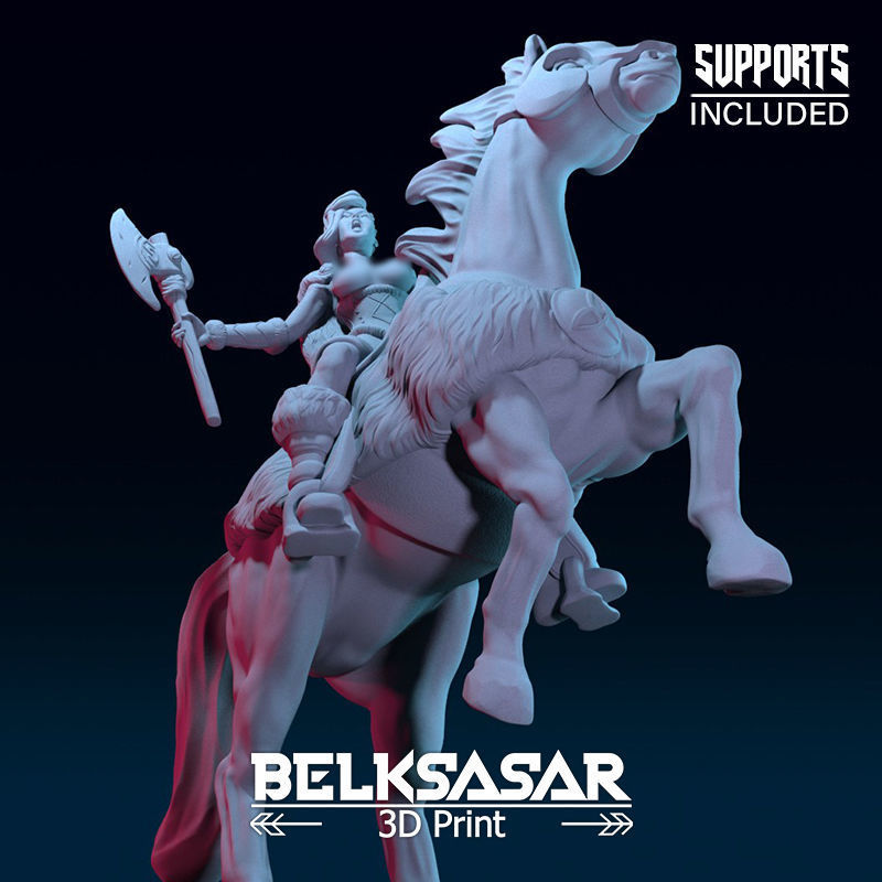 Viking Rider Normal and Nude 3D print model_17