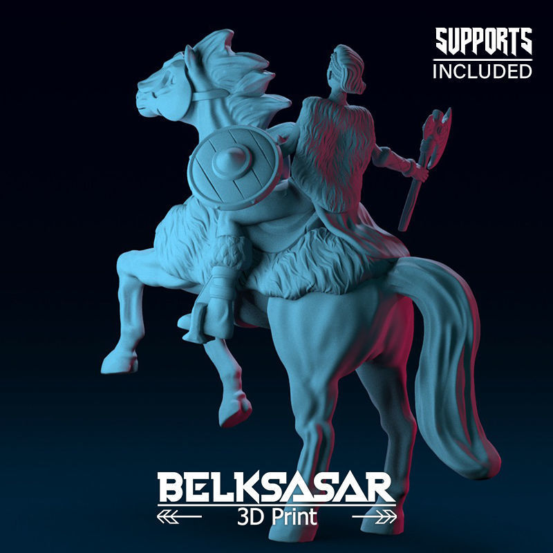 Viking Rider Normal and Nude 3D print model_28