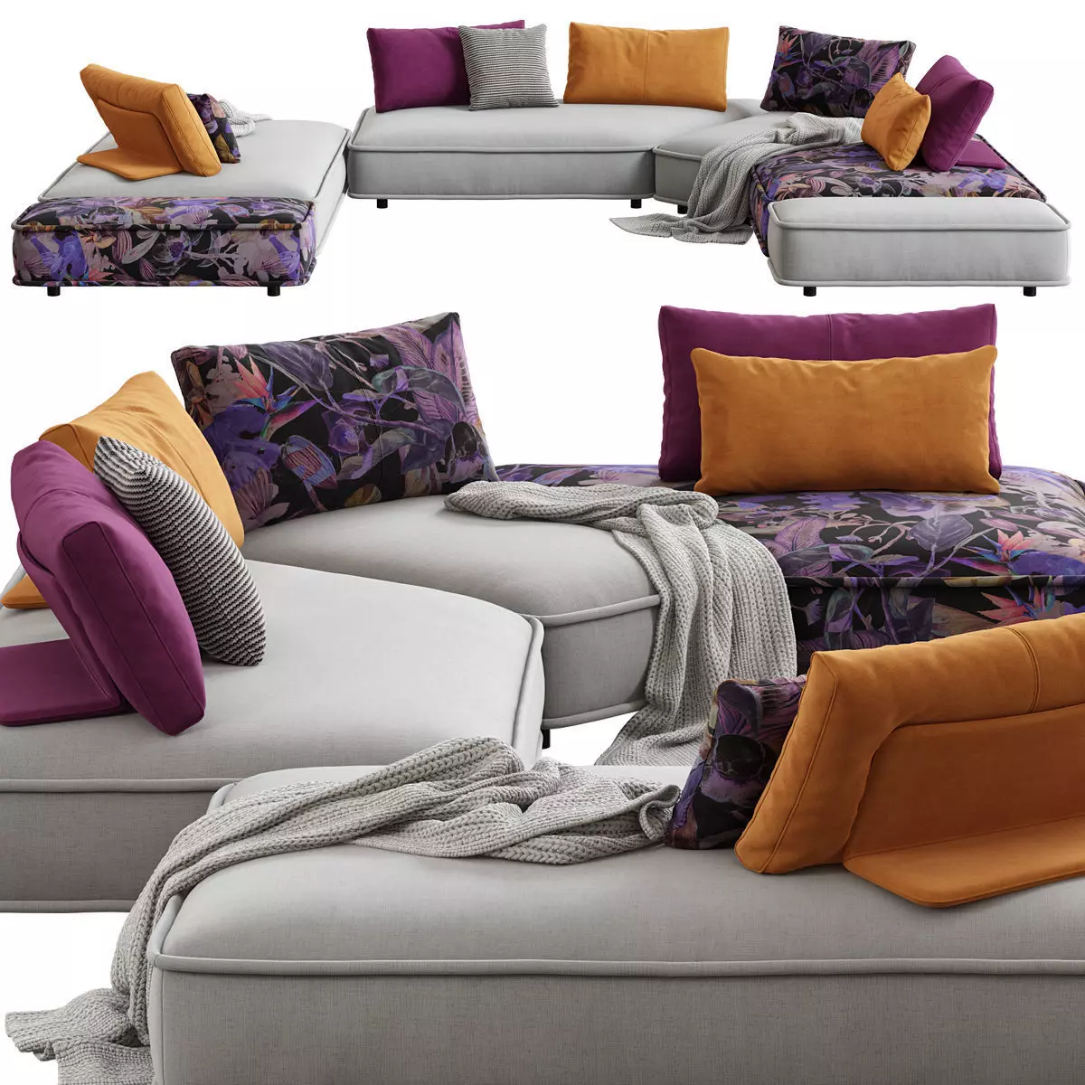 Roche Bobois Escapade Corner Sofa 3D model