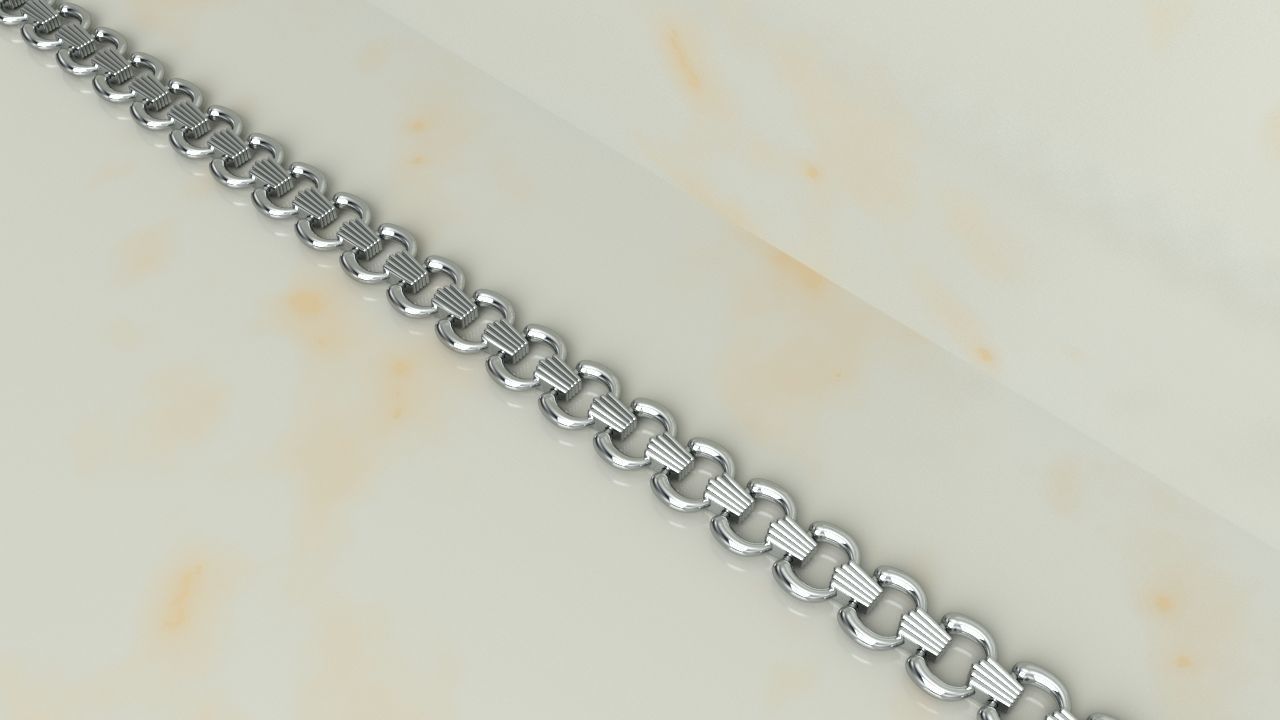 Horseshoe Chain Link  or Bracelet model 3D print model_4