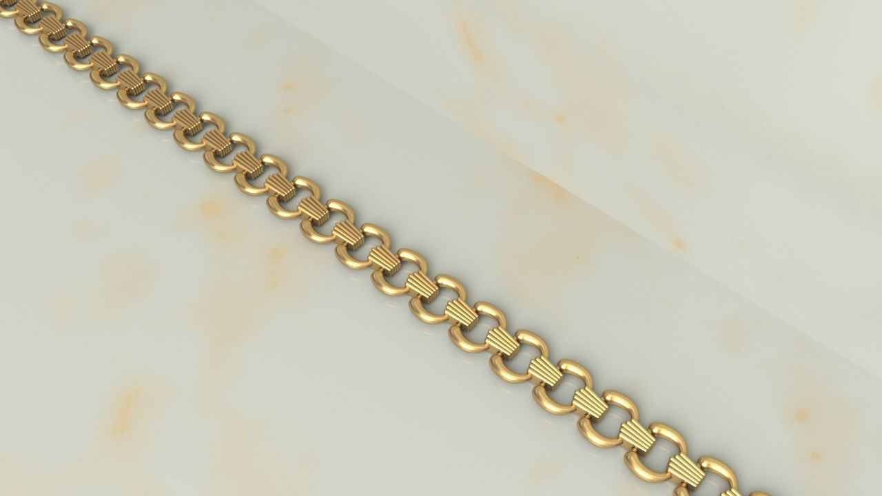 Horseshoe Chain Link  or Bracelet model 3D print model_3
