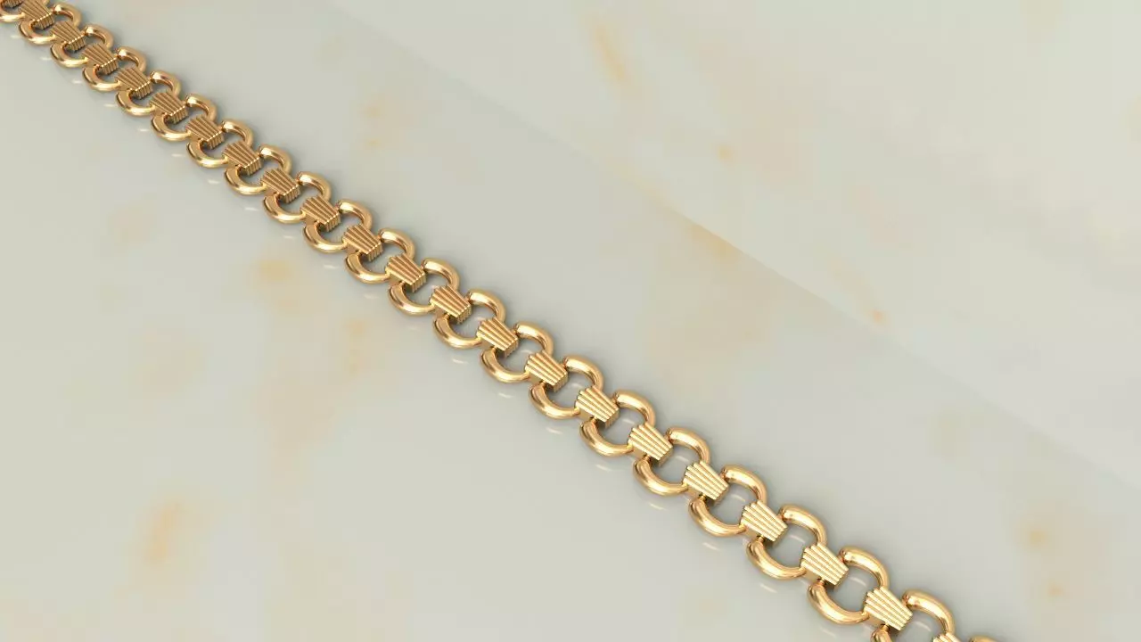 Horseshoe Chain Link  or Bracelet model 3D print model_0
