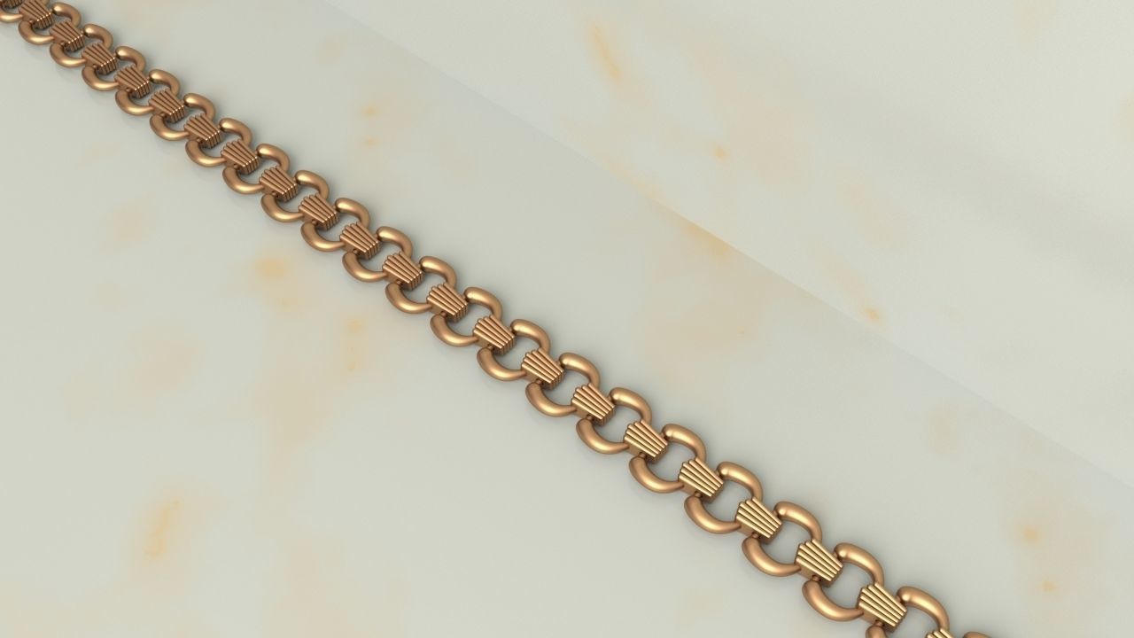 Horseshoe Chain Link  or Bracelet model 3D print model_2