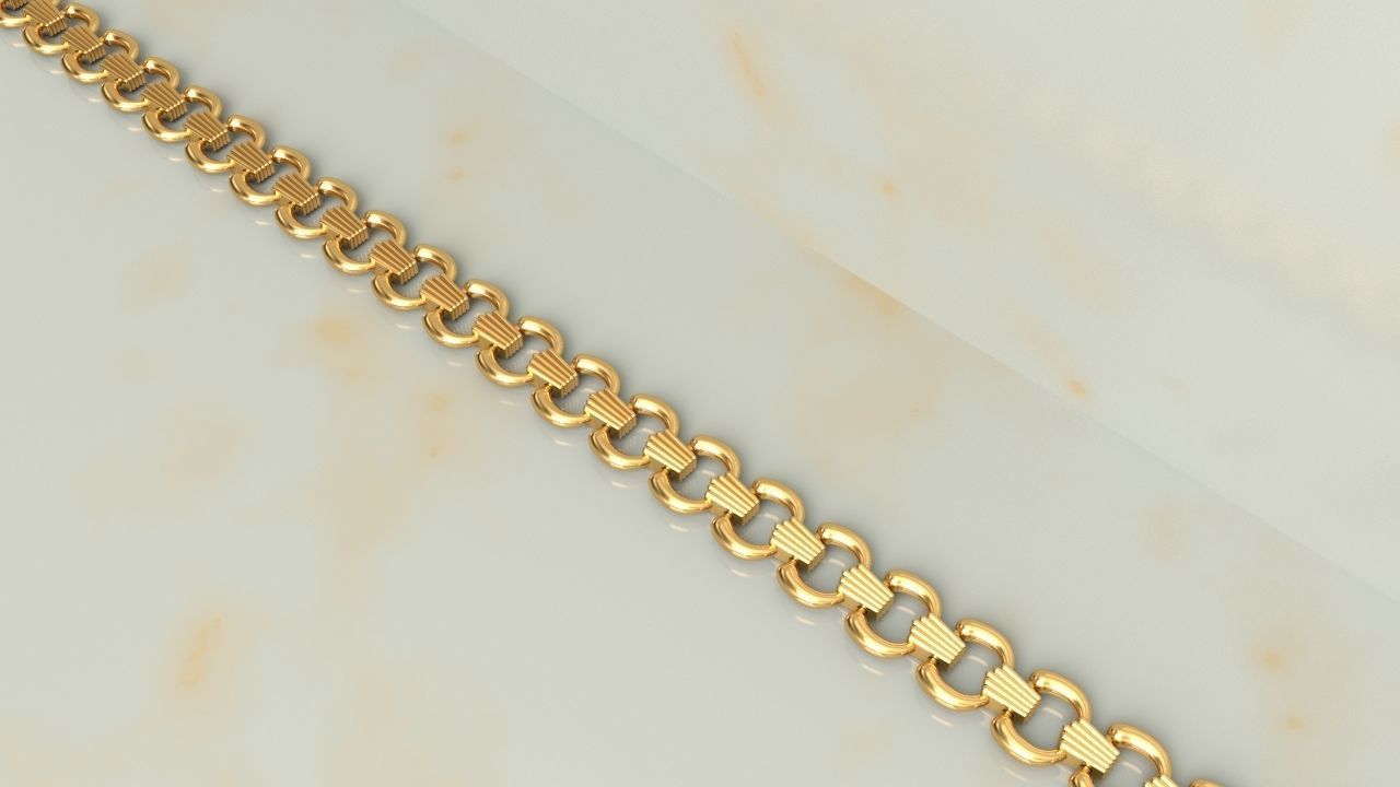 Horseshoe Chain Link  or Bracelet model 3D print model_1