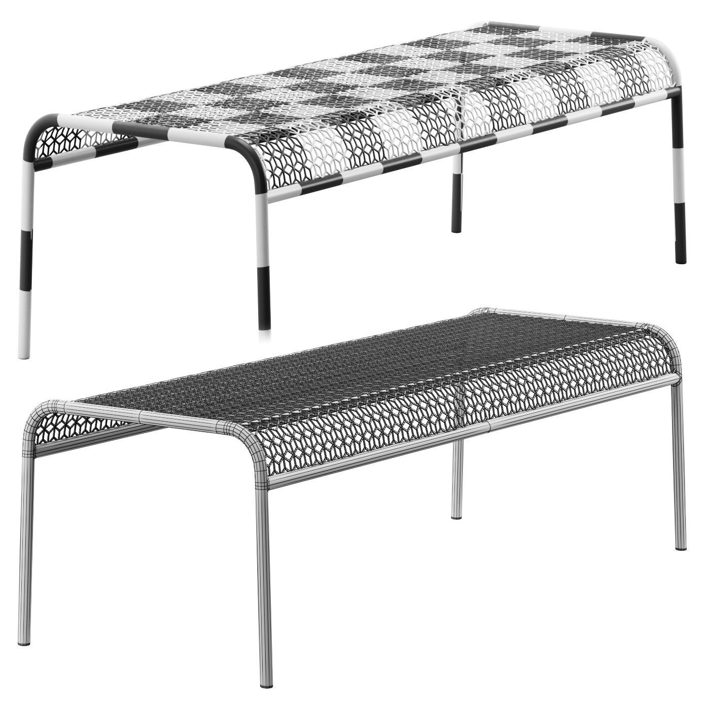 Hot Mesh Bench by blu dot 3D model_3
