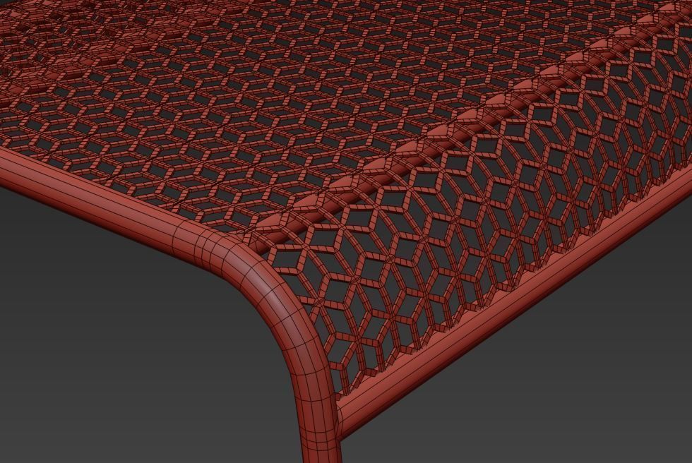 Hot Mesh Bench by blu dot 3D model_6