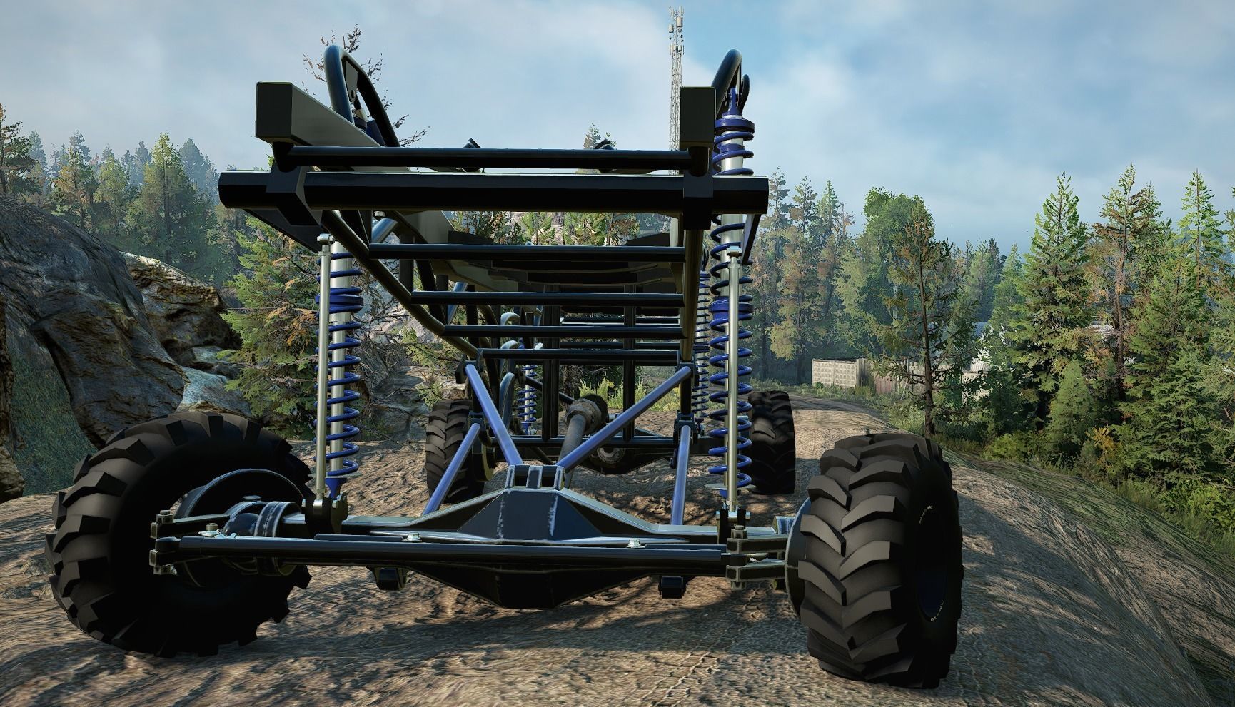 Mud Truck Chassis for Mega Trucks 3D model animated rigged CGTrader