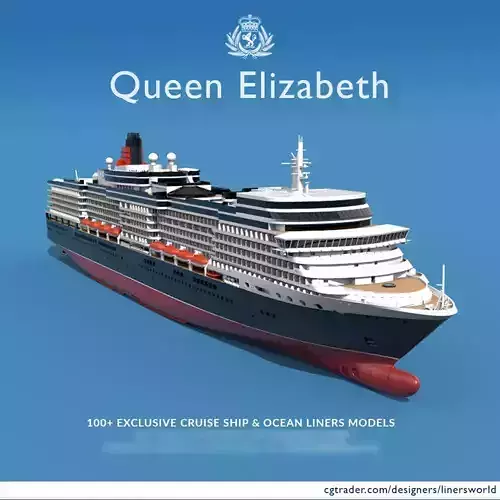 MS Queen  Elizabeth Cunard cruise ship printable model 3D print model