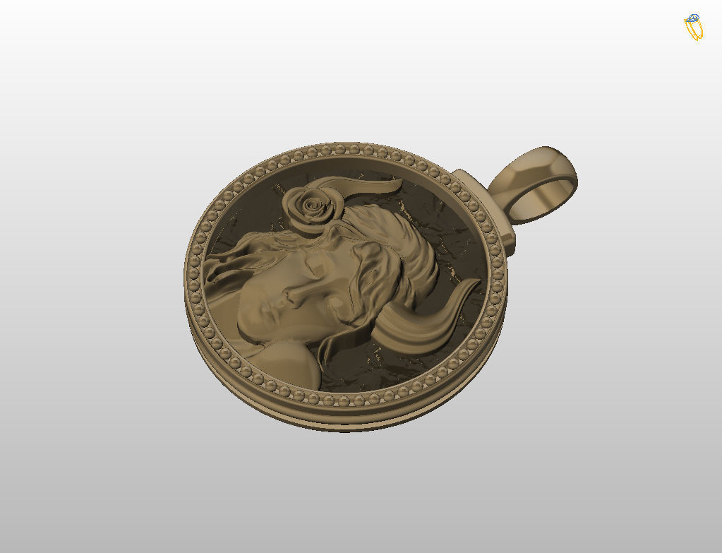Horoscope Zodiac sign Taurus pendant 3D print model_43